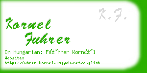 kornel fuhrer business card